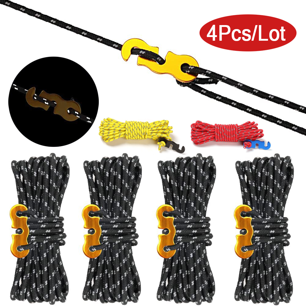 Outdoor Camping Gazebo - 4Pcs Outdoor Guy Lines Tent Cords