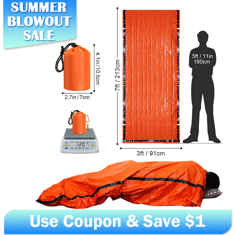 Emergency Mylar Blanket - Emergency Mylar Sleeping Bag Thermal Waterproof