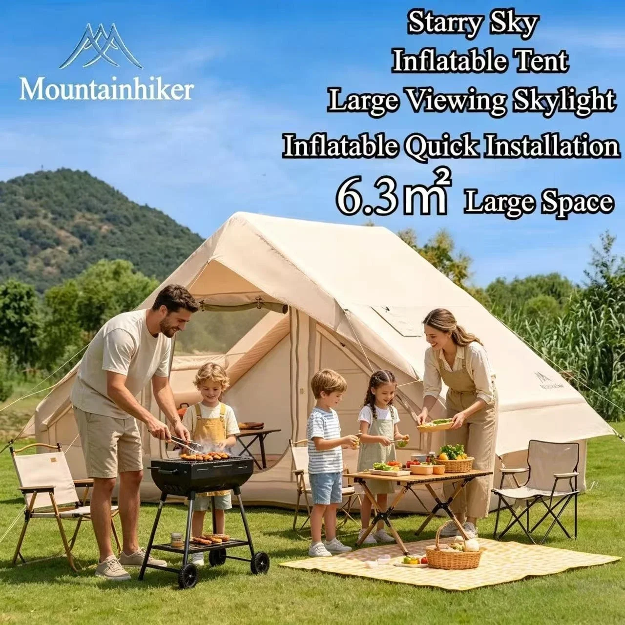 Outdoor Camping Gazebo - MOUNTAINHIKER Extra Large Inflatable Tent 3-6