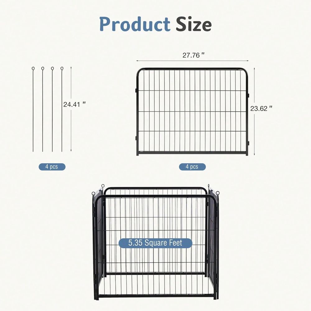 Outdoor Camping Dog Kennel - Playpen Dogs And Cats, Metal Exercise
