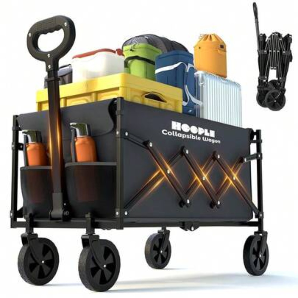 Outdoor Camping Shop - Collapsible Wagon With Wheels 220 Lbs