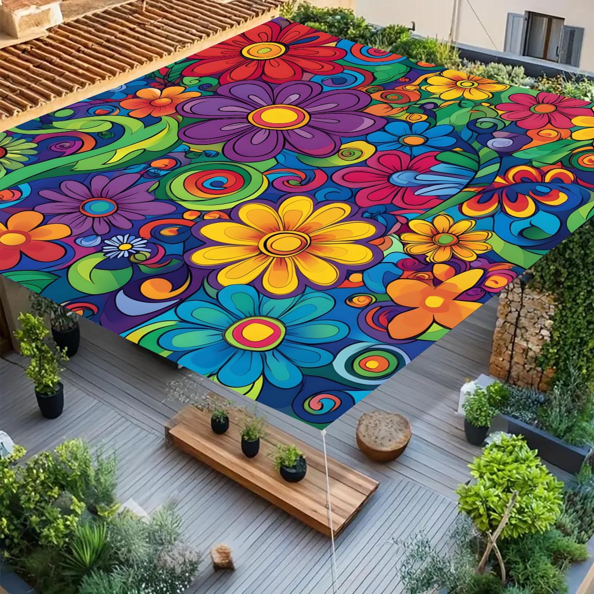 Color Flower Camping Sunshade  - Outdoor Camping Gazebo 评论和价格