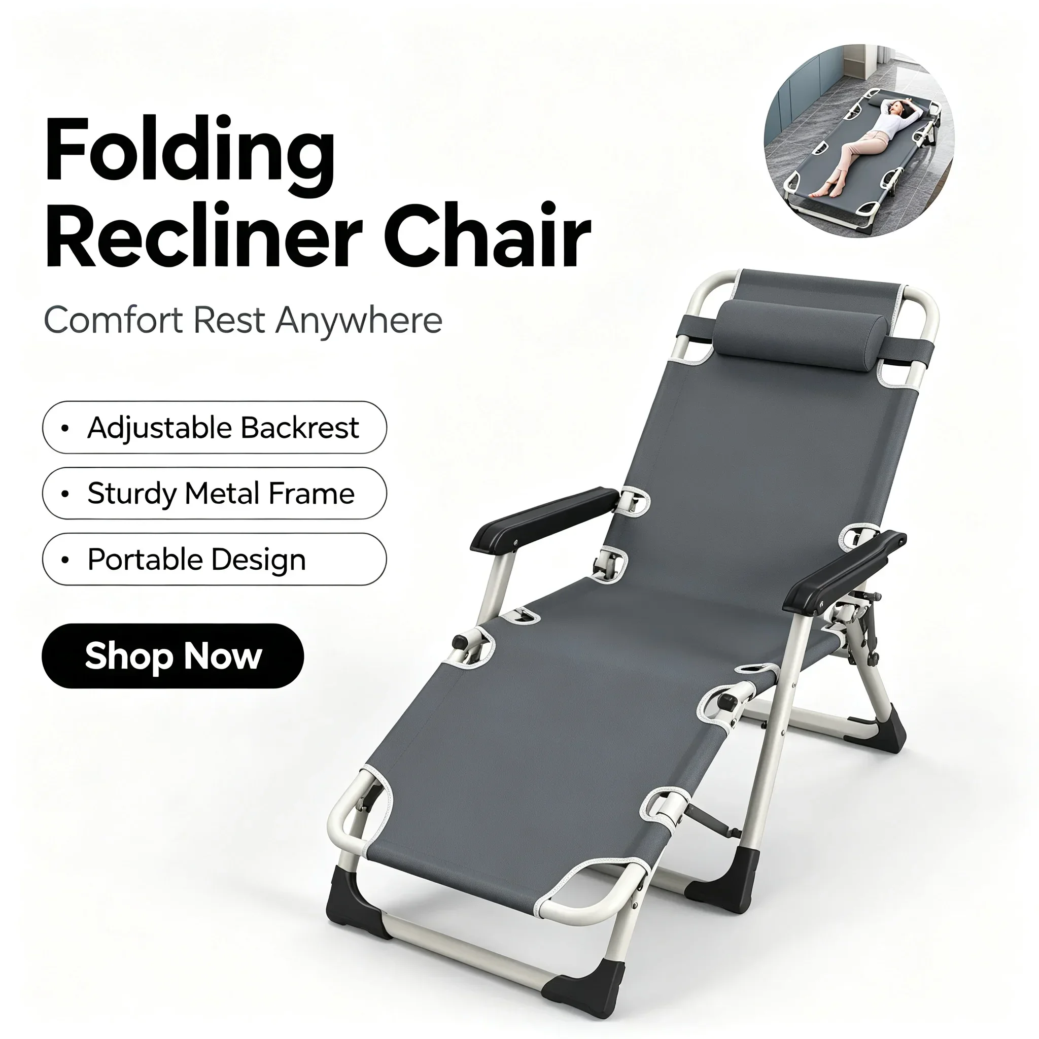 Office Lunch Nap Folding Loung - Outdoor Camping Recliner 评论和价格
