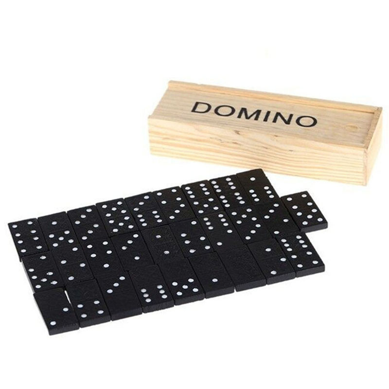 28pcs/Set Wooden Domino Board  - Outdoor Camping Games 评论和价格