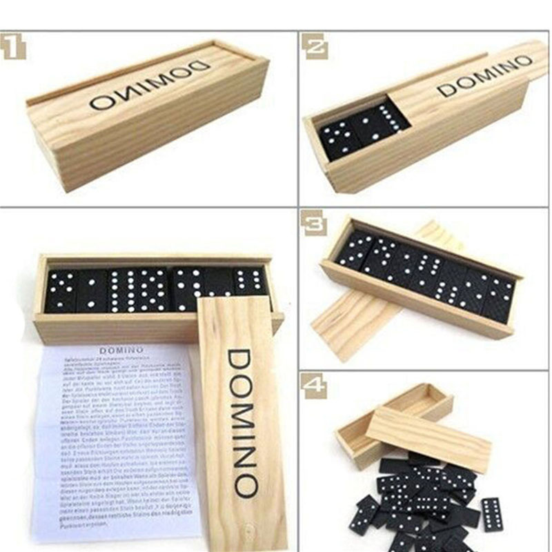 28pcs/Set Wooden Domino Board  - Outdoor Camping Games 评论和价格