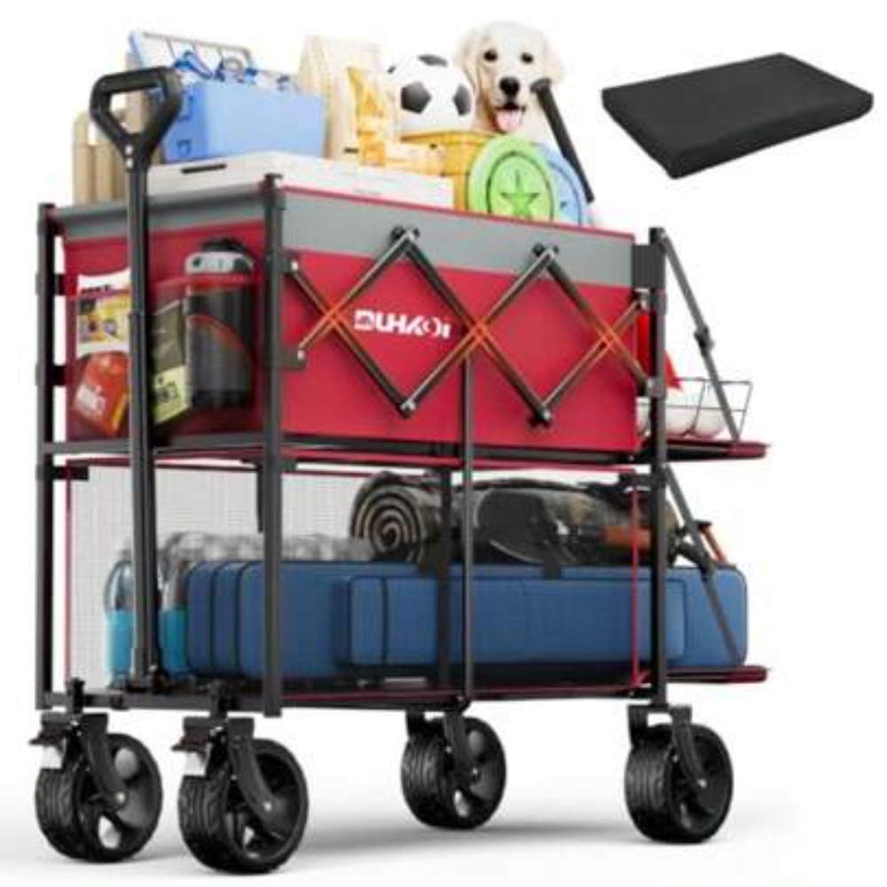 2-Tier Foldable Wagon Cart wit - Outdoor Camping Shop 评论和价格