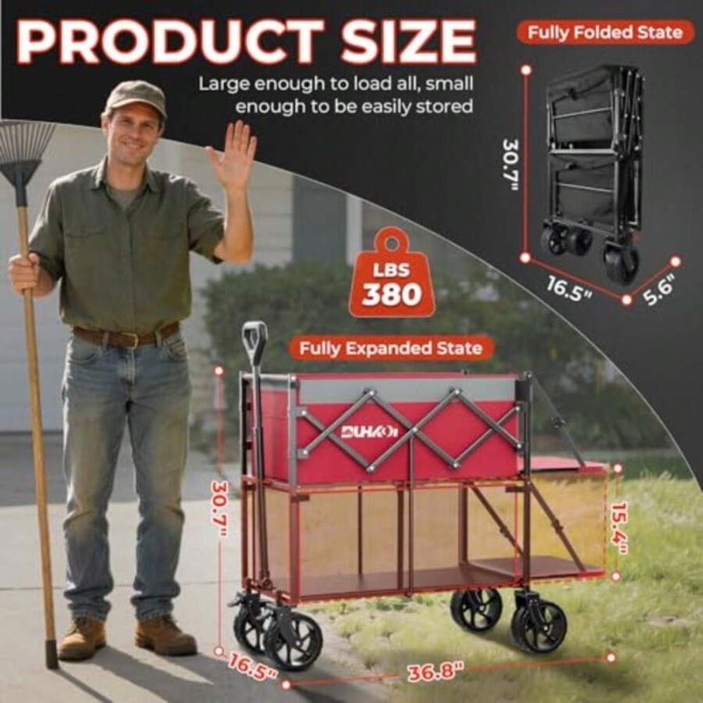 2-Tier Foldable Wagon Cart wit - Outdoor Camping Shop 评论和价格