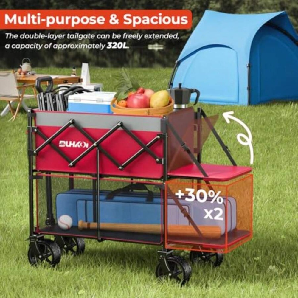 2-Tier Foldable Wagon Cart wit - Outdoor Camping Shop 评论和价格
