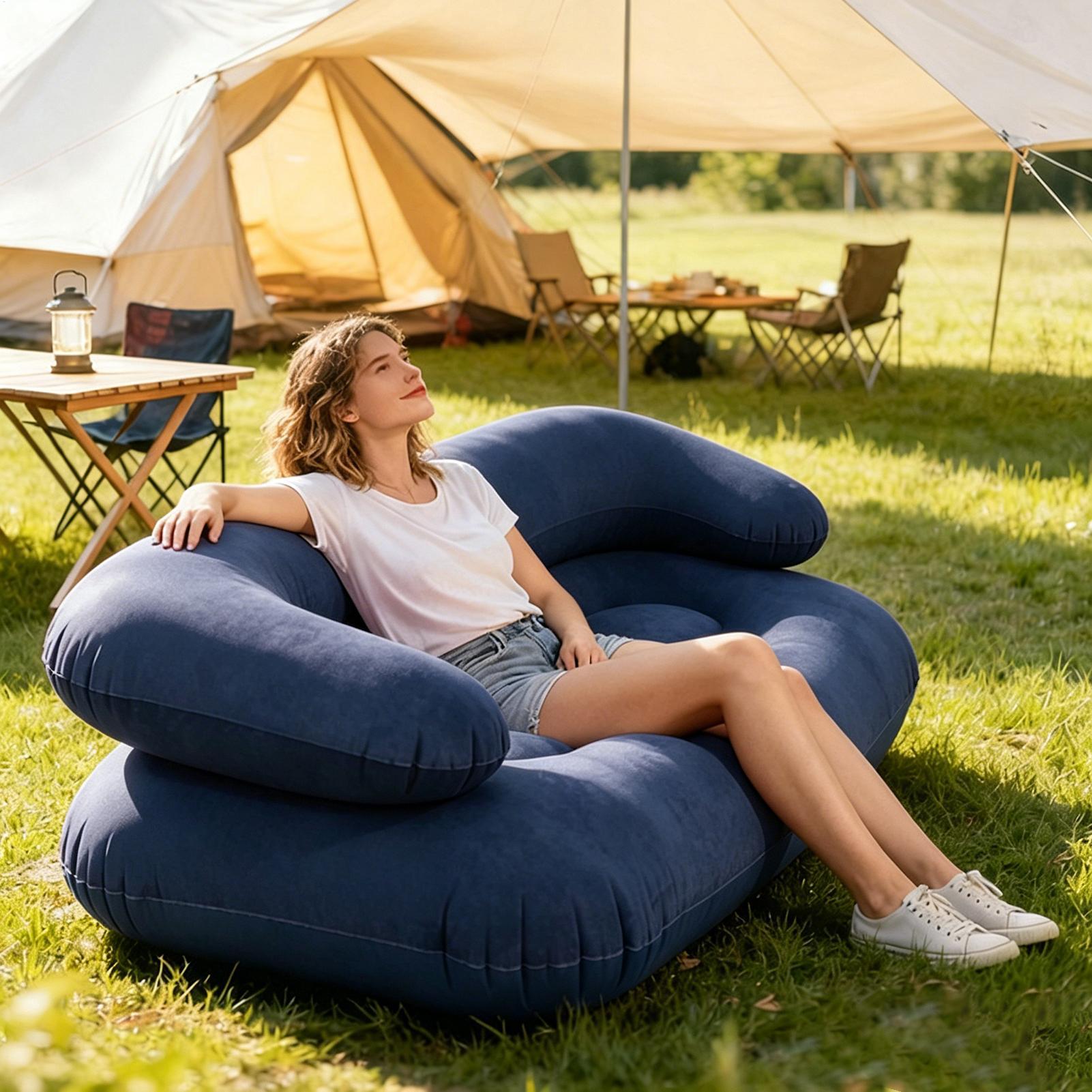 Double Inflatable Air Sofa Two - Outdoor Camping Couch 评论和价格