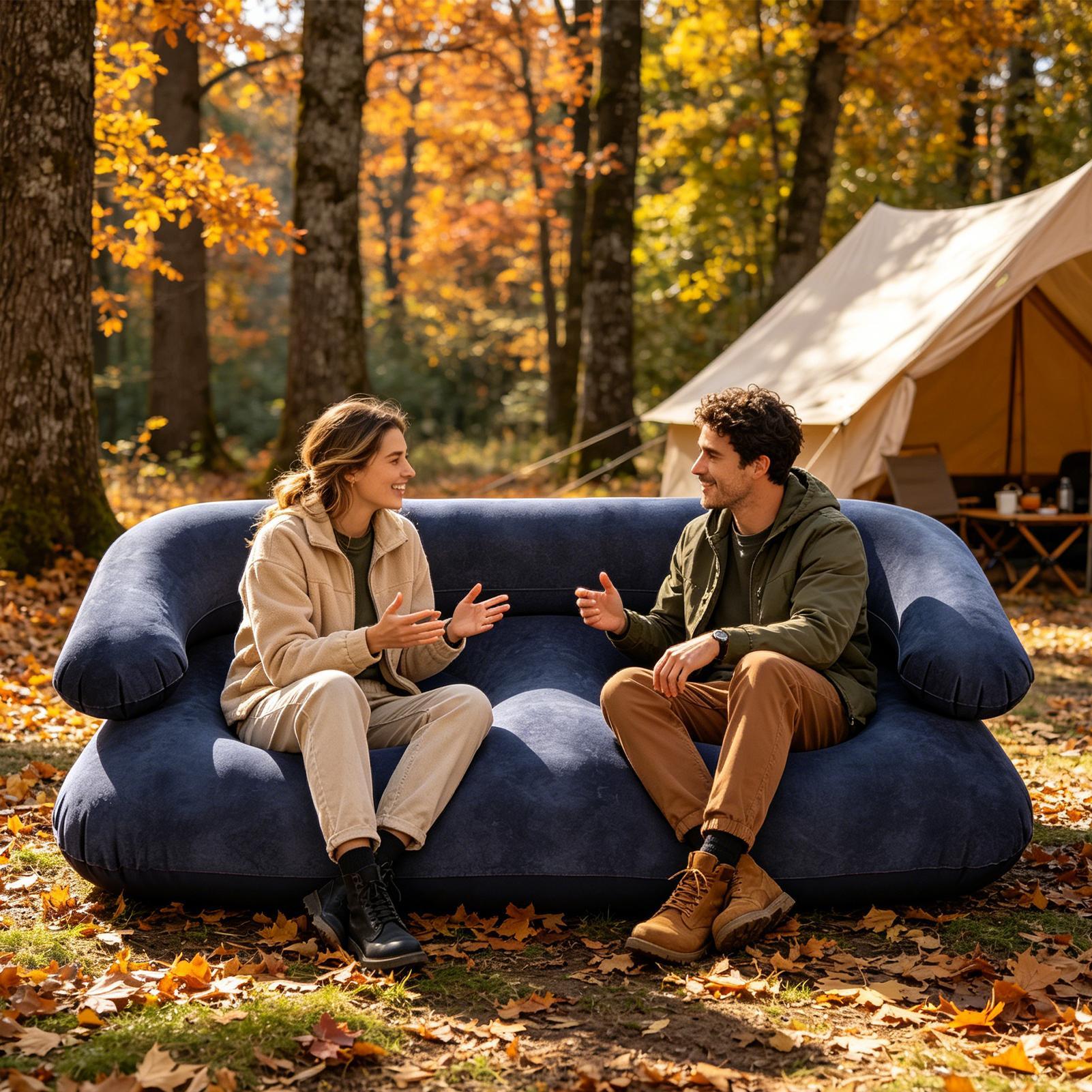 Double Inflatable Air Sofa Two - Outdoor Camping Couch 评论和价格