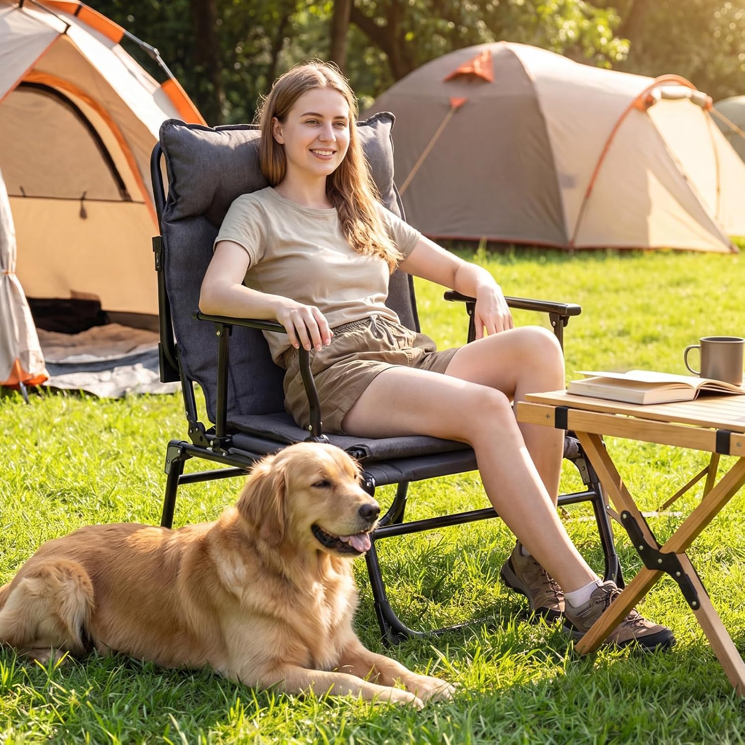 Folding Patio Lounge Chair Set - Outdoor Camping Recliner 评论和价格