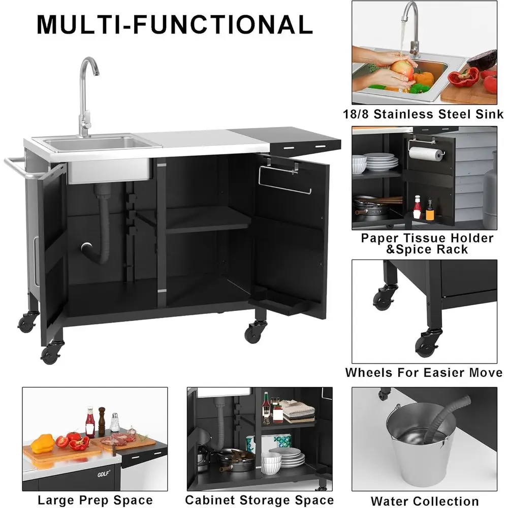 Outdoor Kitchen Island with St - Outdoor Camping Kitchen With Sink 评论和价格