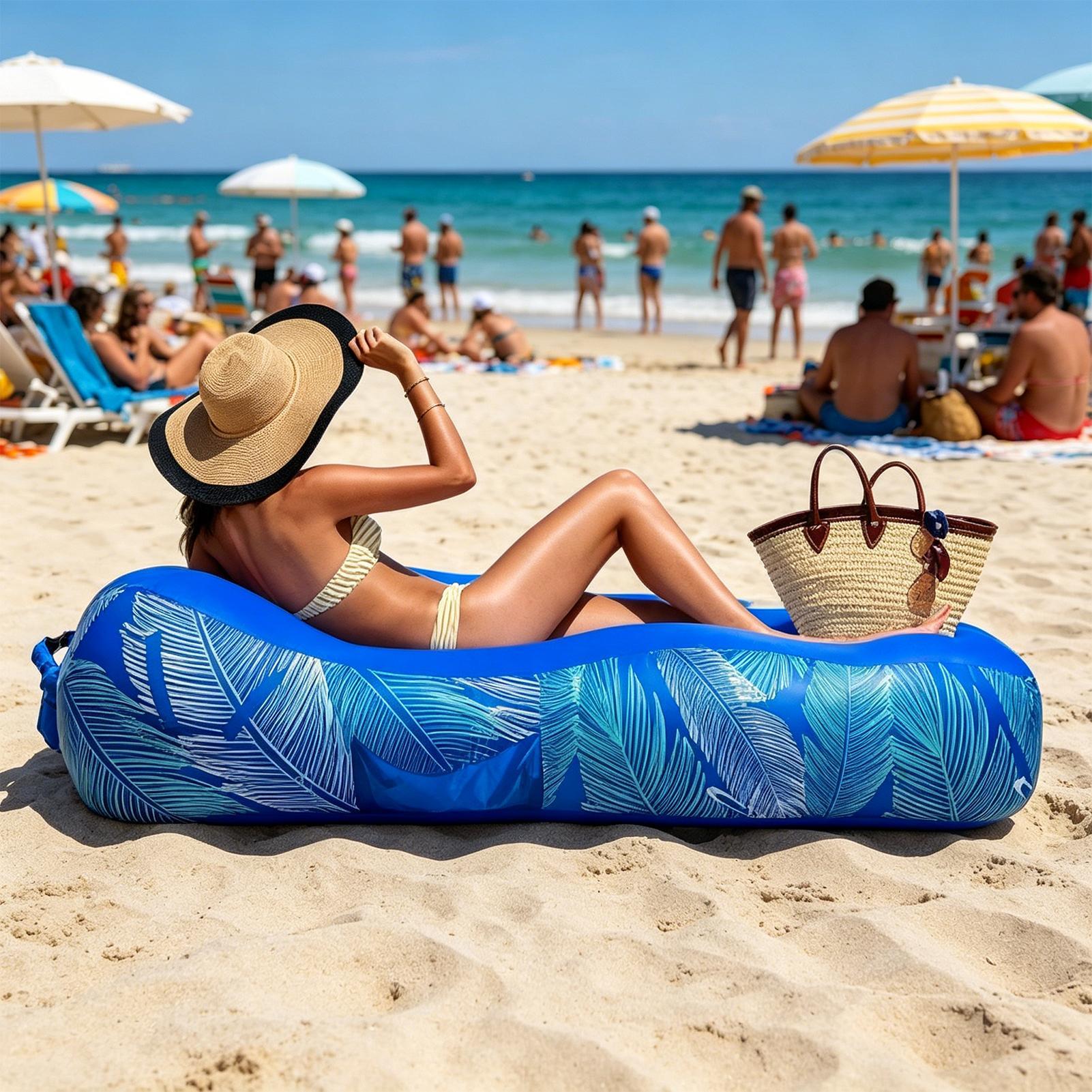 Inflatable Lounger with Sunsha - Outdoor Camping Couch 评论和价格