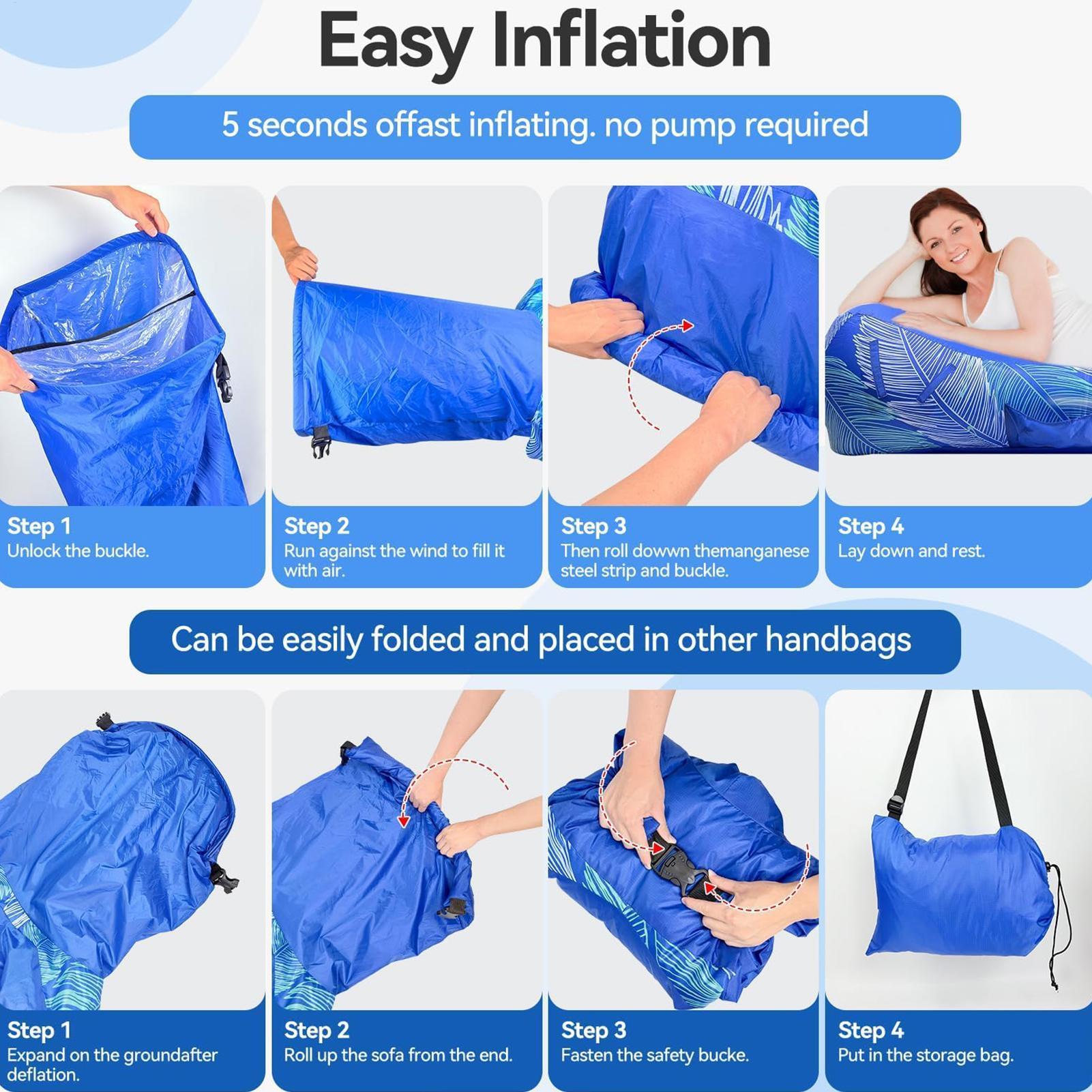 Inflatable Lounger with Sunsha - Outdoor Camping Couch 评论和价格