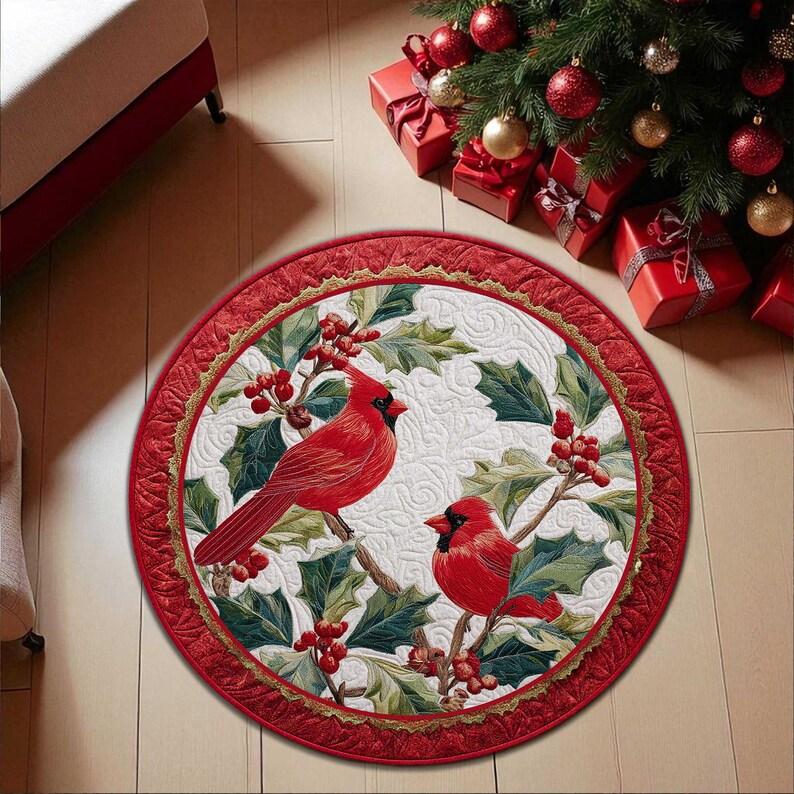 Cardinal Bird Christmas Round  - Outdoor Camping Decor Ideas 评论和价格