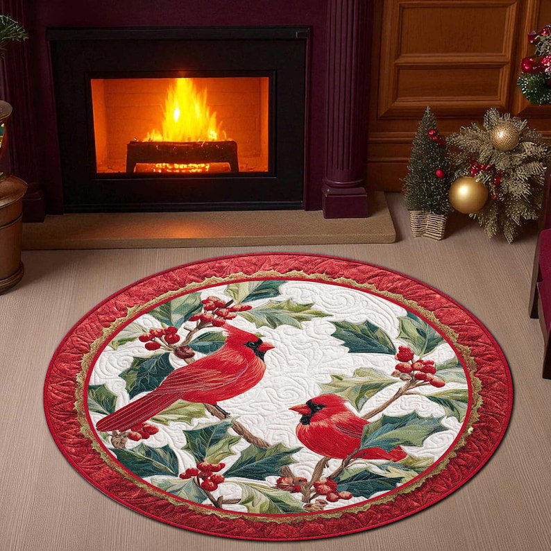 Cardinal Bird Christmas Round  - Outdoor Camping Decor Ideas 评论和价格