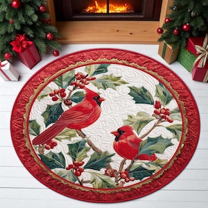 Cardinal Bird Christmas Round  - Outdoor Camping Decor Ideas 评论和价格