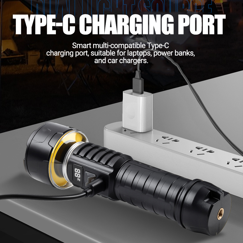 COB LED Flashlight Rechargeabl - Outdoor Camping Lampe 评论和价格
