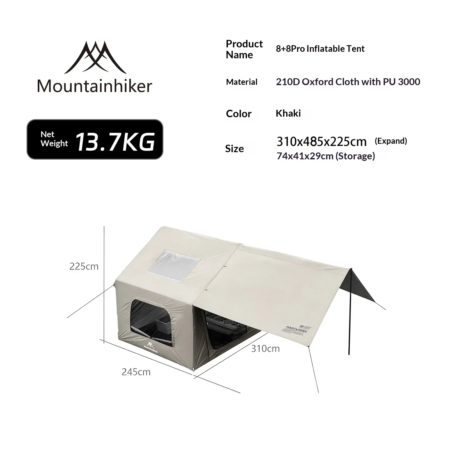 8+8㎡ MOUNTAINHIKER Inflatable  - Outdoor Camping Gazebo 评论和价格