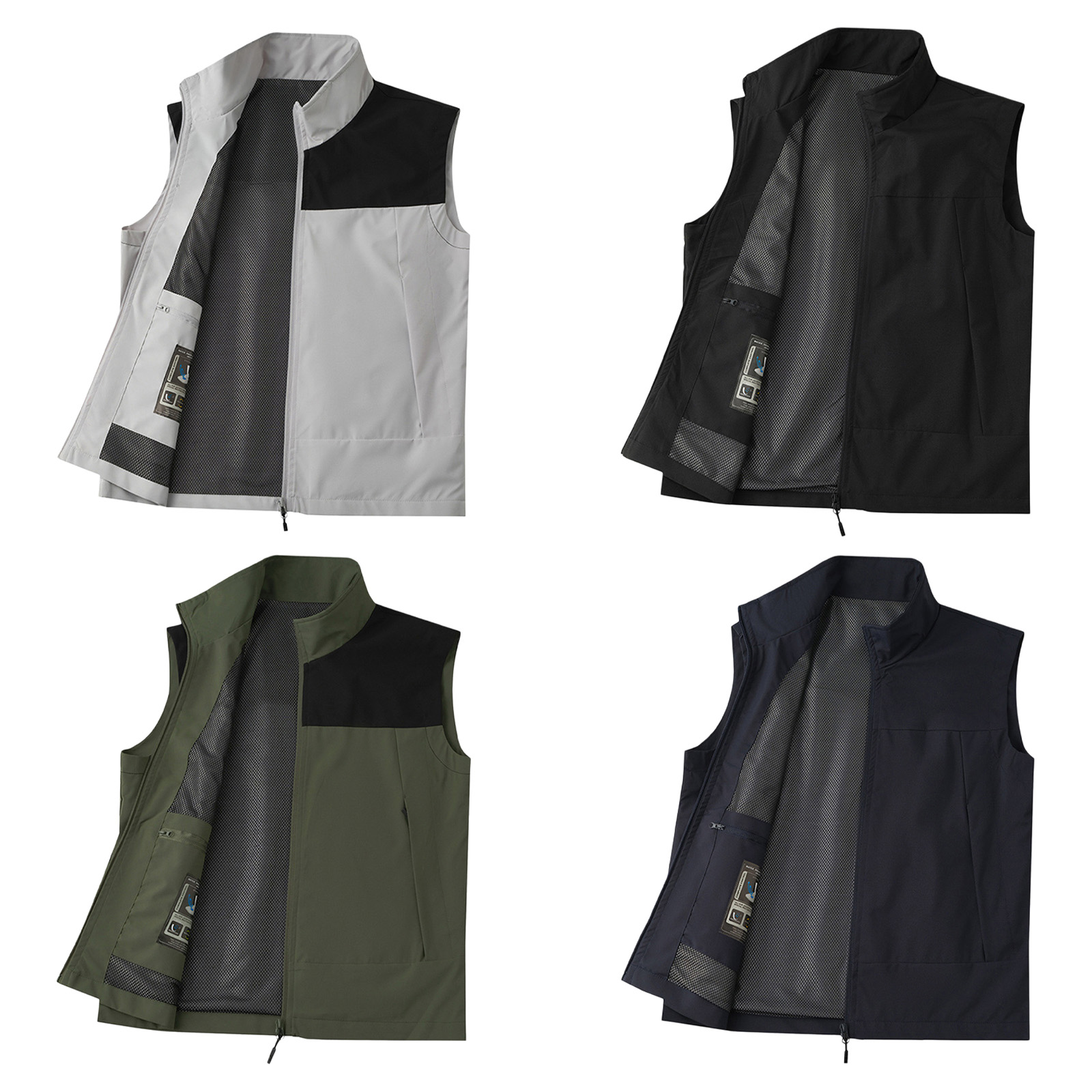 #M-5XL Men Golf Vest Stand Col - Outdoor Camping Winter 评论和价格