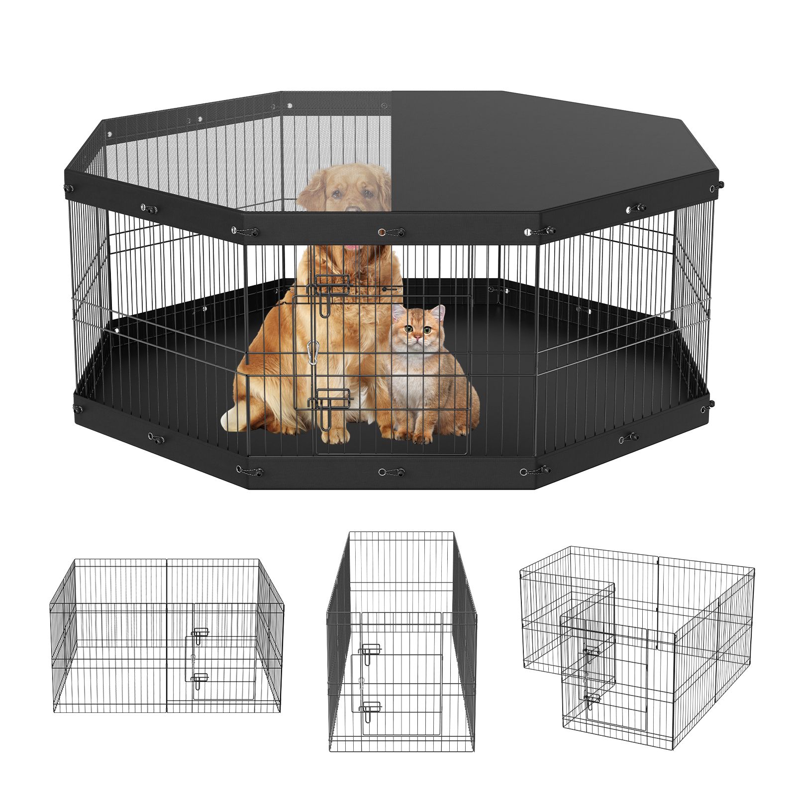 Dog Playpen, 8 Panels Foldable - Outdoor Camping Dog Kennel 评论和价格