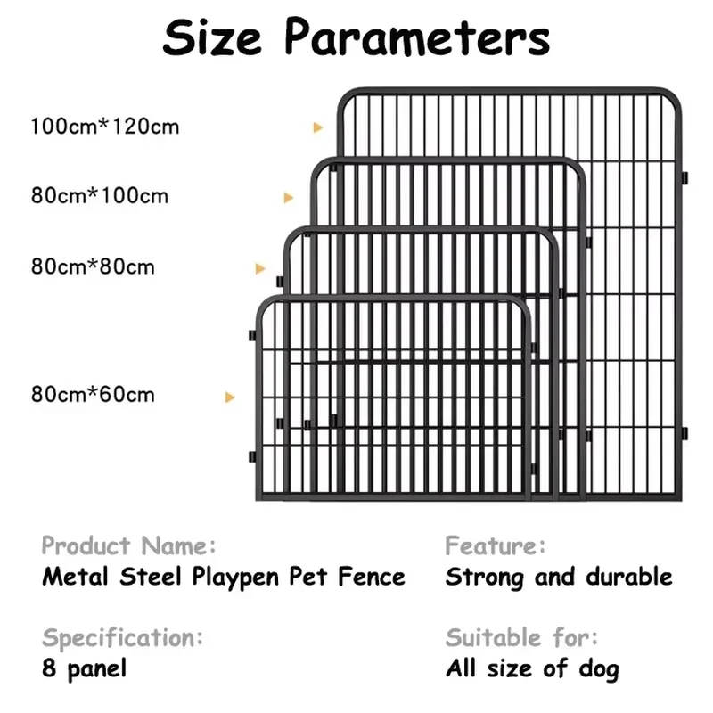 for 8 Panel Dog Playpen Metal  - Outdoor Camping Dog Kennel 评论和价格