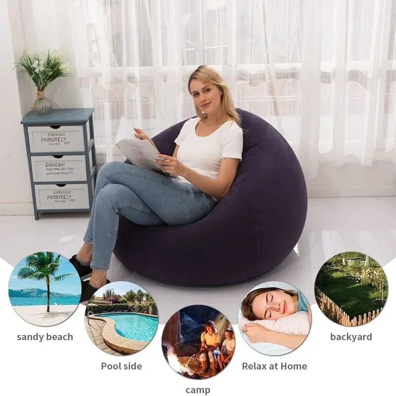 Large Lazy Inflatable Sofa Cha - Outdoor Camping Couch 评论和价格