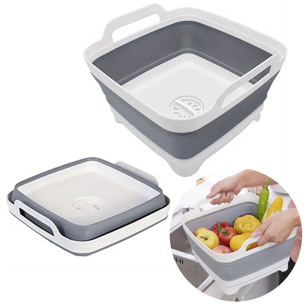 1Pc Square Fruit Vegetable Was - Outdoor Camping Kitchen With Sink 评论和价格