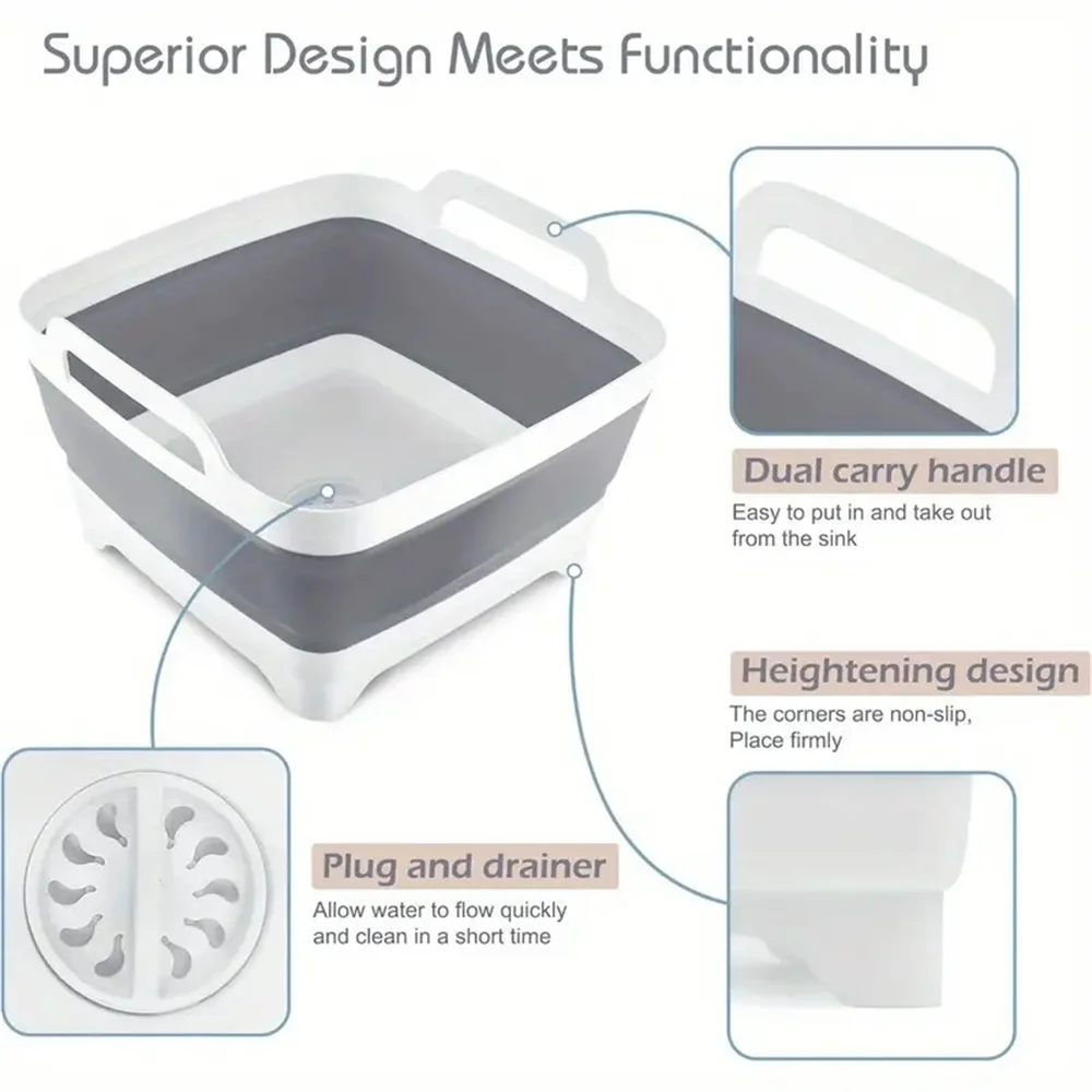 1Pc Square Fruit Vegetable Was - Outdoor Camping Kitchen With Sink 评论和价格