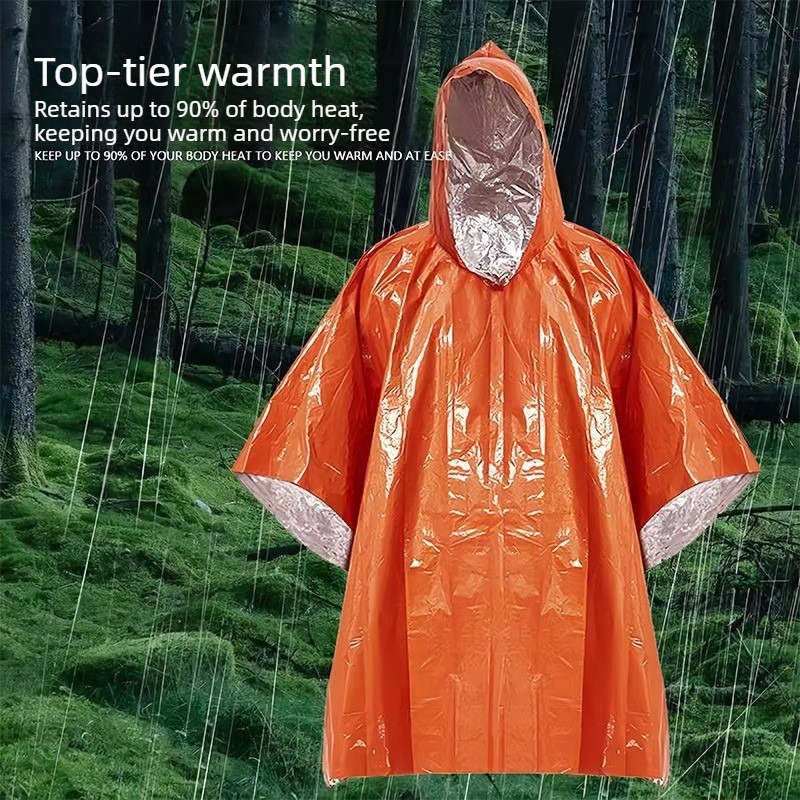 1-10PCS Emergency Rain Poncho  - Emergency Mylar Blanket 评论和价格