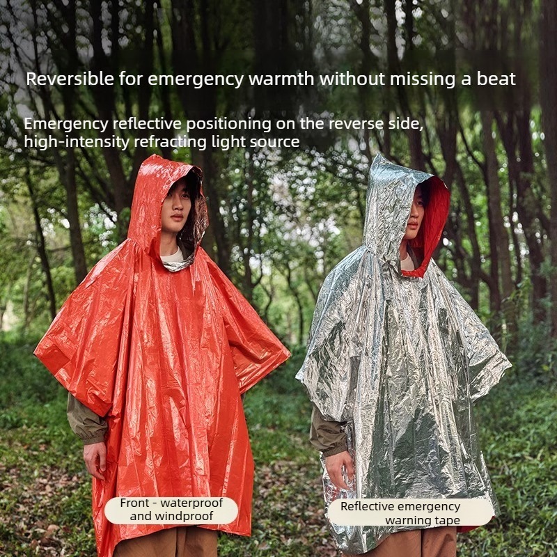 1-10PCS Emergency Rain Poncho  - Emergency Mylar Blanket 评论和价格