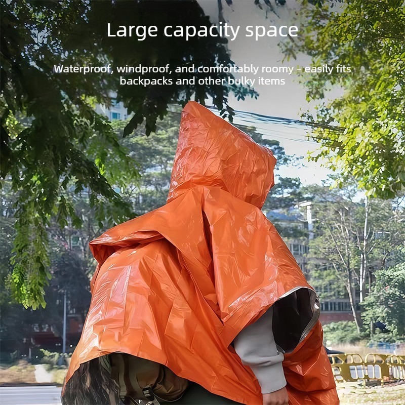 1-10PCS Emergency Rain Poncho  - Emergency Mylar Blanket 评论和价格