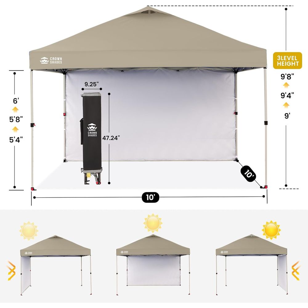 10x10 Up with 1 Side Wall - Be - Outdoor Camping Gazebo 评论和价格
