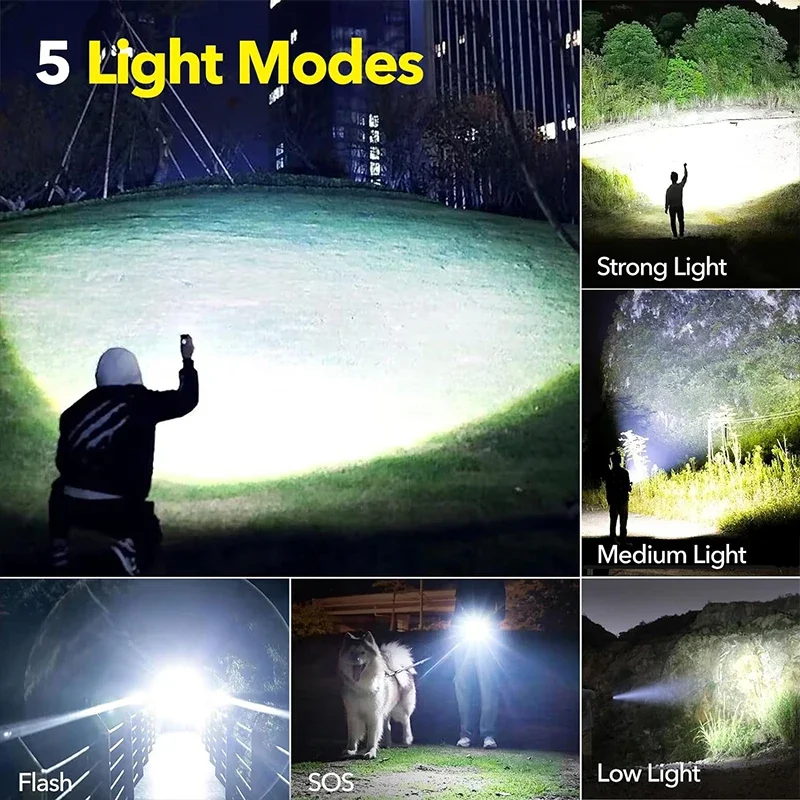 High Power LED Flashlight Rech - Outdoor Camping Lampe 评论和价格