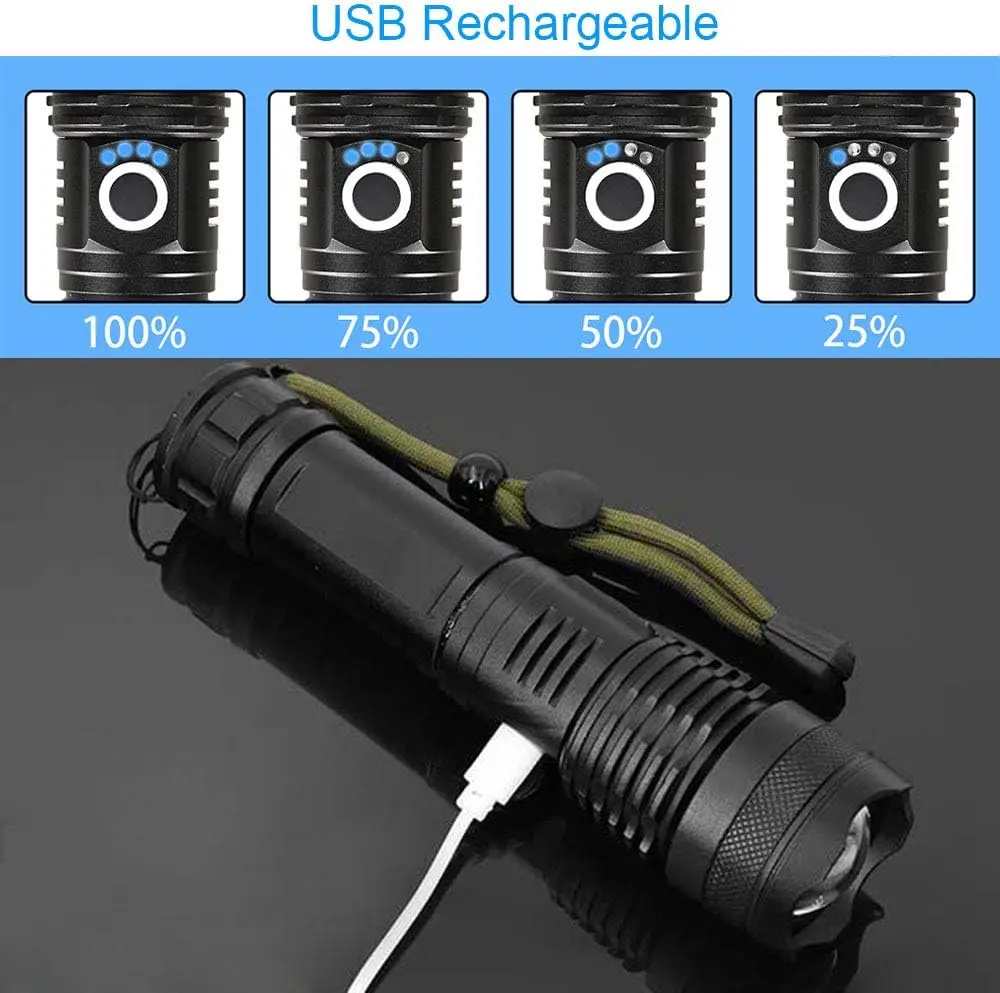 High Power LED Flashlight Rech - Outdoor Camping Lampe 评论和价格