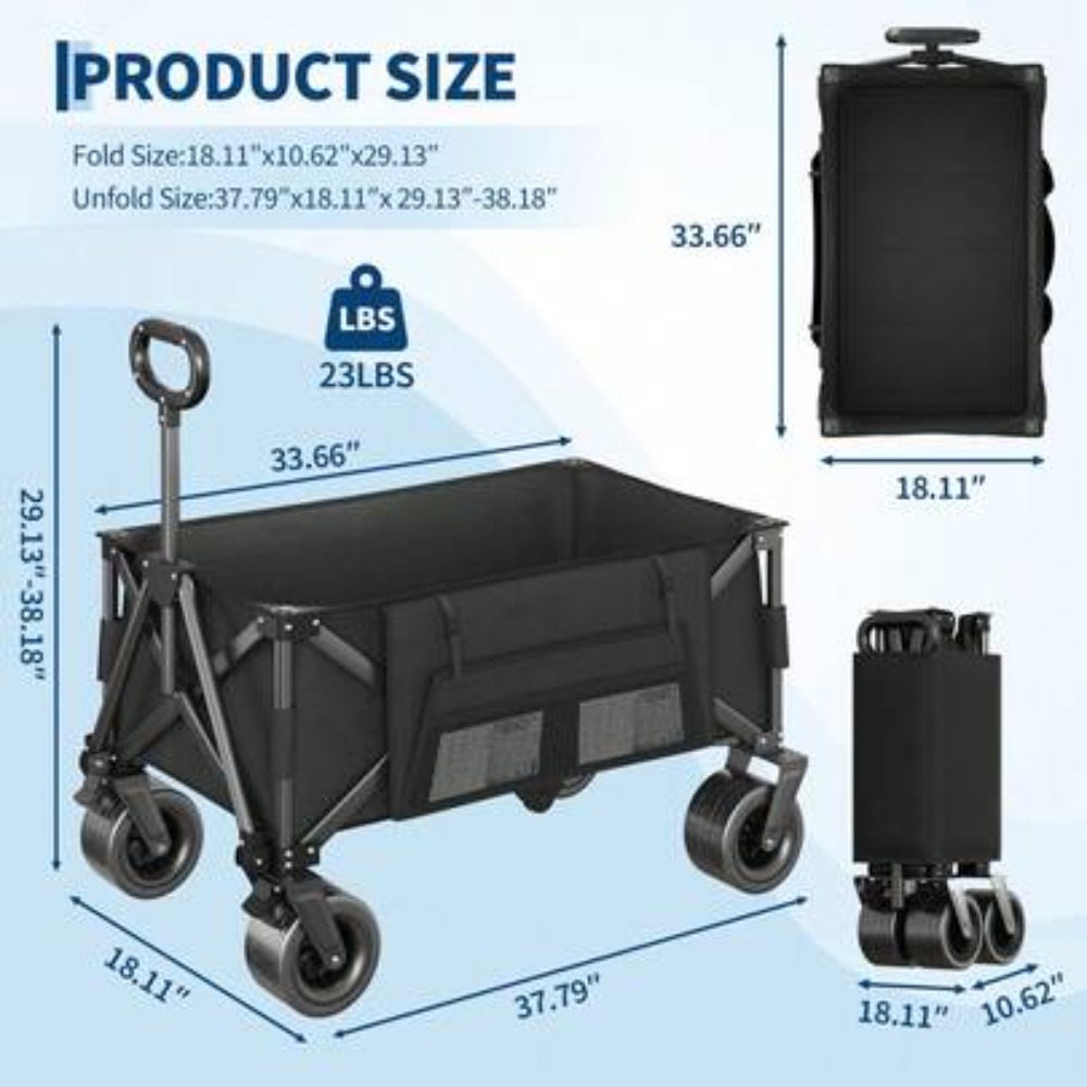 Foldable Utility Wagon Cart 46 - Outdoor Camping Shop 评论和价格