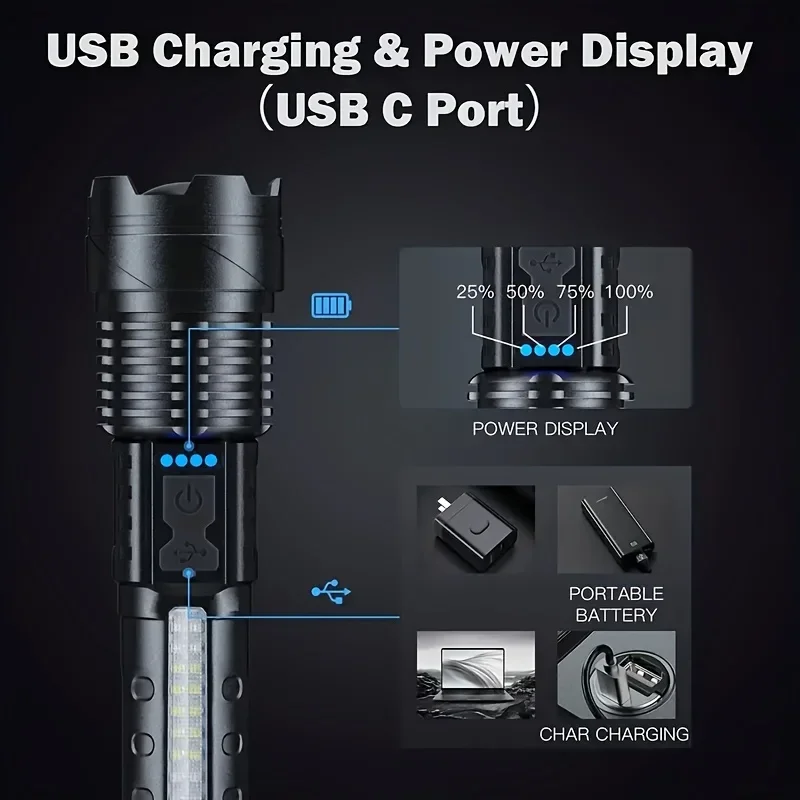 Powerful LED Flashlight Batter - Outdoor Camping Lampe 评论和价格