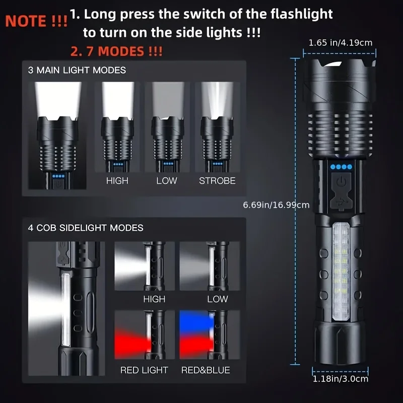 Powerful LED Flashlight Batter - Outdoor Camping Lampe 评论和价格