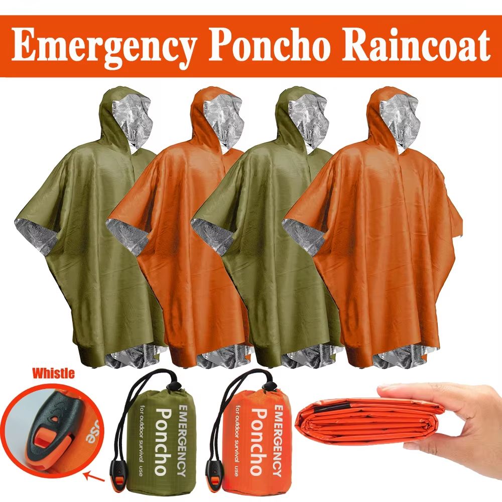 Emergency Rain Poncho Thermal  - Emergency Mylar Blanket 评论和价格