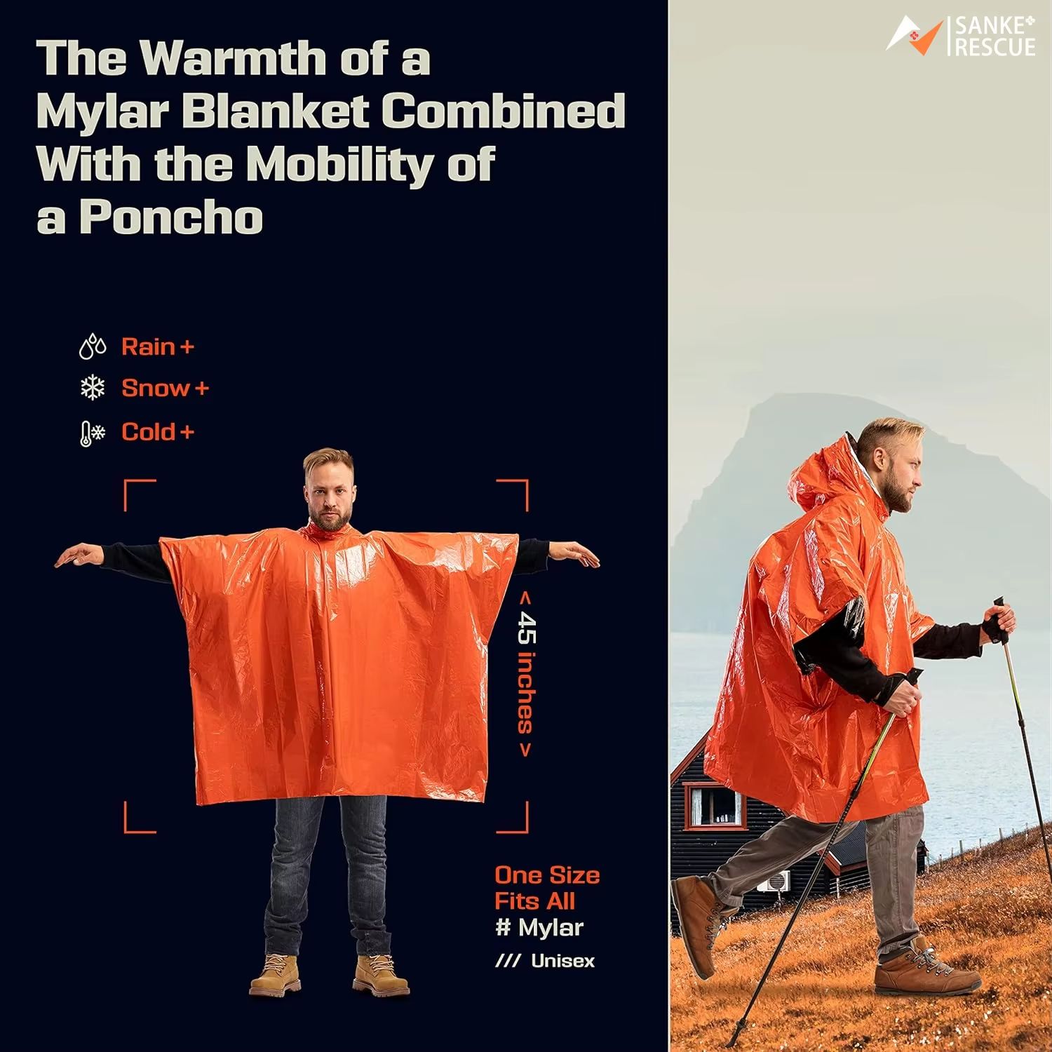 Emergency Rain Poncho Thermal  - Emergency Mylar Blanket 评论和价格