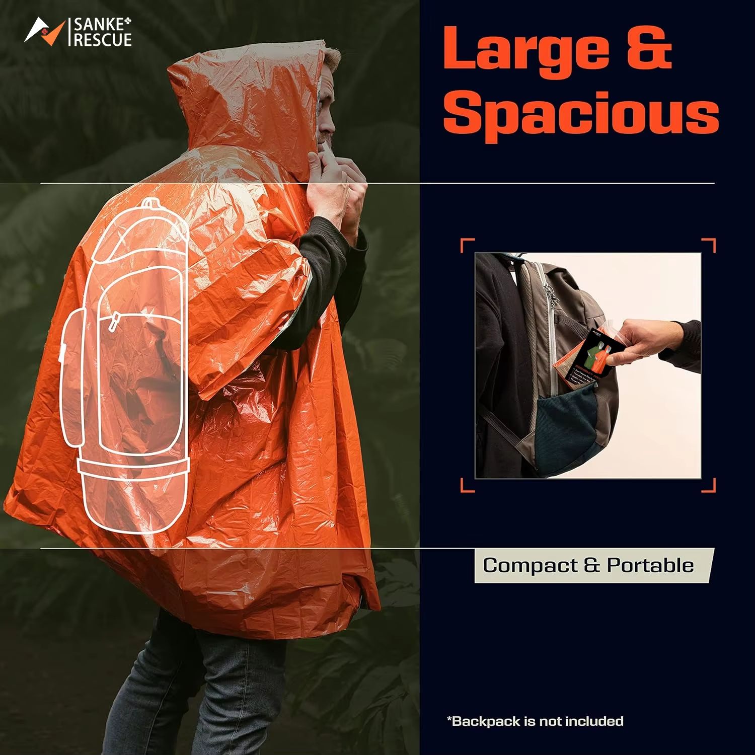 Emergency Rain Poncho Thermal  - Emergency Mylar Blanket 评论和价格