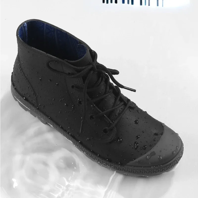 Winter Men Rain Boots Lace-up  - Outdoor Camping Winter 评论和价格